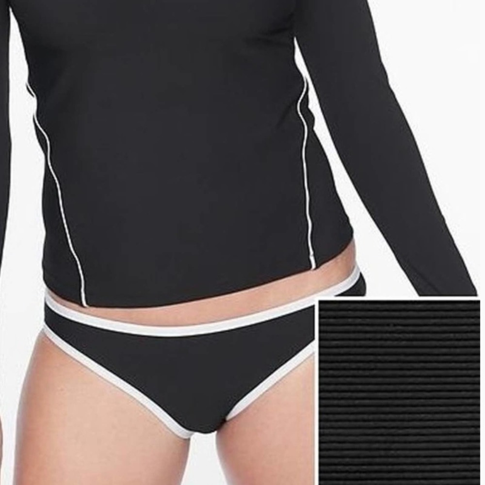 ATHLETA Clean Medium Bound Black and White Bikini Bottom Size Large - Picture 8 of 9